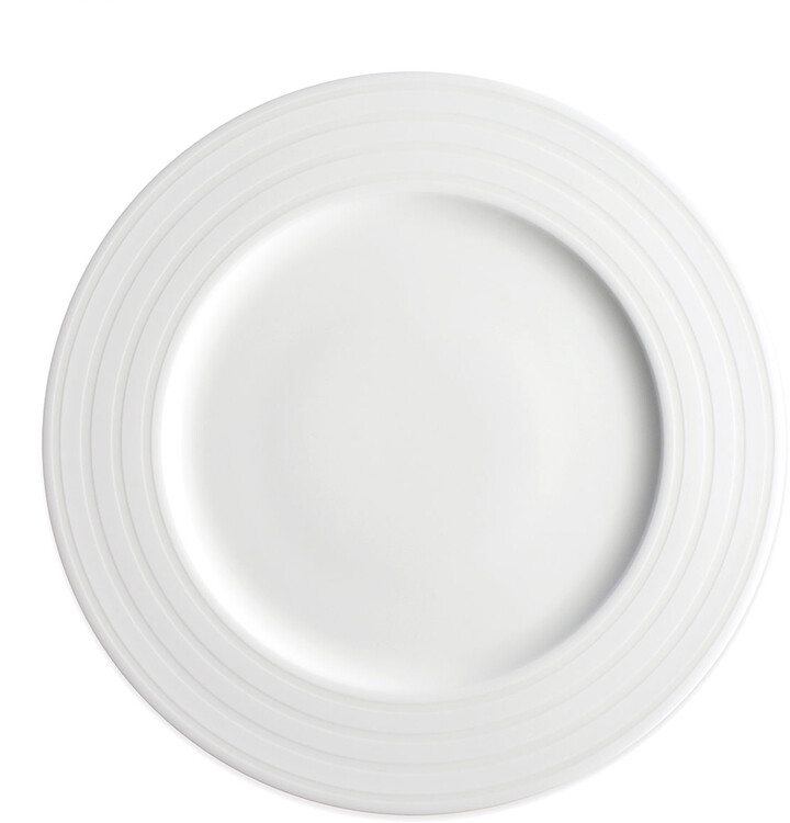 TemoWare Polycarbonate Rimmed Dinner Plate White Virtually Unbreakable Pack Of 6 