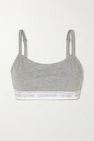 Thumbnail for your product : Calvin Klein Underwear Ck One Mélange Stretch Cotton And Modal-blend Soft-cup Bra - Gray