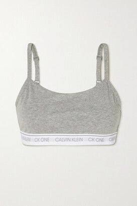 Calvin Klein Underwear - Ck One Mélange Stretch Cotton And Modal-blend Soft-cup Bra - Gray