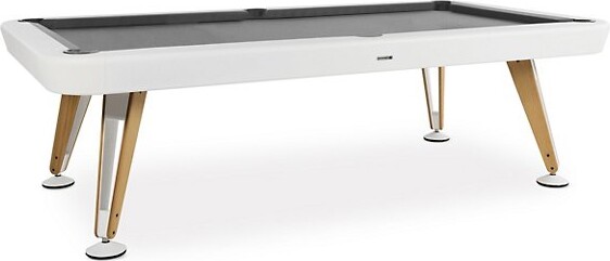 RS Barcelona Diagonal Outdoor Pool Table with Protective Cover in White, Size: 92.7 "