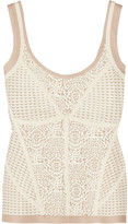 Thumbnail for your product : Herve Leger Faux leather and stretch-jersey top