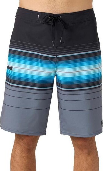 O'Neill Men's Hyperfreak Heat Stripe 21" Swim Boardshorts 28 Black