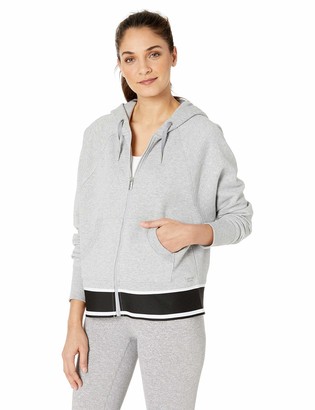 Calvin Klein Women's Long Sleeve Full Zip Hooded Jacket with Logo Tape