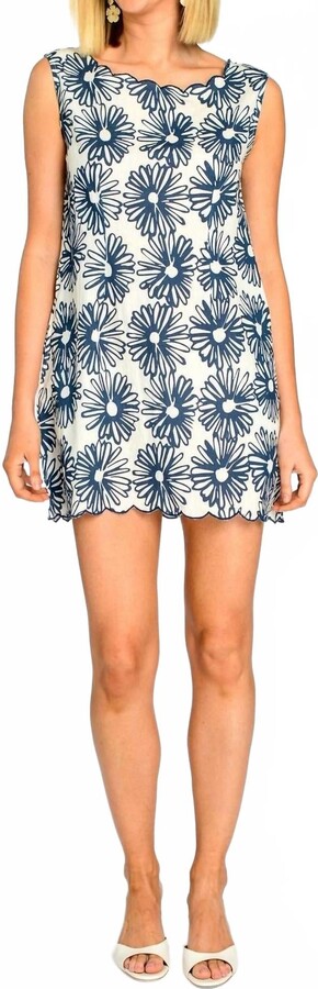 Elizabeth and James Ellie Mini Dress In Hand Drawn Daisies