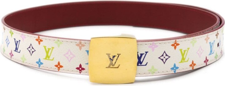 Louis Vuitton 2010s Pre-owned engraved-logo Buckle Belt - Brown