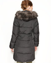 Thumbnail for your product : Calvin Klein Petite Hooded Faux-Fur-Trim Down Puffer Coat