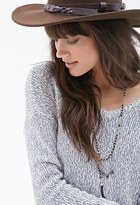 Thumbnail for your product : Forever 21 Marled Contrast-Trim V-Neck Sweater