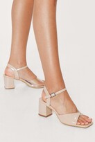 Thumbnail for your product : Nasty Gal Womens Faux Leather Clear Contrast Block Heel Sandals