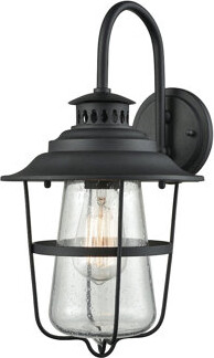 Everly Quinn San Mateo 15'' High 1-Light Outdoor Sconce - Textured Matte Black