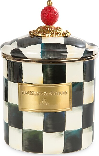 Mackenzie Childs MacKenzie-Childs Courtly Check Small Enamel Canister