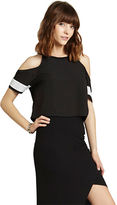 Thumbnail for your product : BCBGeneration Contrast-Stripe Cold Shoulder Top