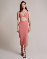 Thumbnail for your product : Bec & Bridge Women's Pink Midi Dresses - Oasis Knit Twist Midi Dress