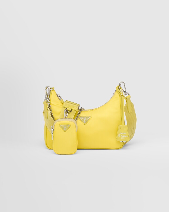 Prada yellow Raffia Re-Edition 2005 Cross-Body Bag