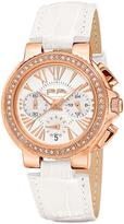 Thumbnail for your product : Folli Follie Watchalicious Crystal Set Rose Gold Plated Chronograph White Leather Strap Ladies Watch