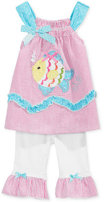 Nannette 2-Pc. Fish Seersucker Tunic & Capri Leggings Set, Baby Girls (0-24 months)