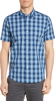 Cutter & Buck Men's Short Sleeve Strive Shadow Plaid Button Up Shirt