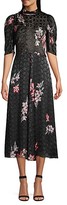 Thumbnail for your product : Rebecca Taylor Noha Puff Sleeve Floral Midi Dress