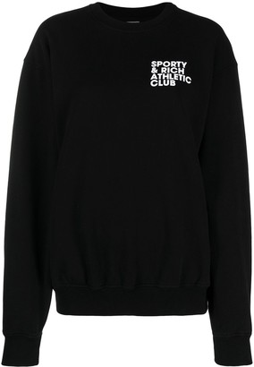 Sporty & Rich Logo-Print Cotton Sweatshirt
