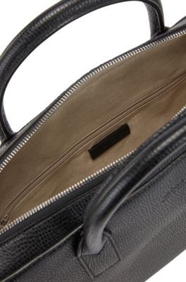 HUGO BOSS Single document case in embossed Italian leather