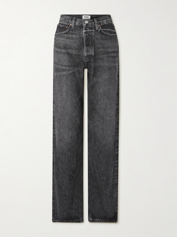 AGOLDE Kelly Mid-rise Straight-leg Organic Jeans - Black