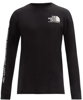 The North Face Coordinates-print Cotton Long-sleeved T-shirt - Black