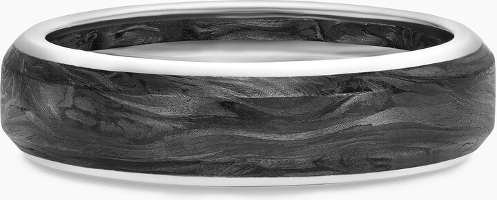 David Yurman Streamline? Band Ring in 18K White Gold with Forged Carbon | Men's | Size 10