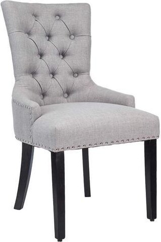 kolitt CangLong Modern Elegant Button-Tufted Upholstered Fabric With Nailhead Trim Dining Side Chair for Dining Room Accent Chair for Bedroom, Light Grey,...