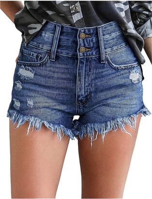 Generic Thermal Underwear Shorts for Women Waisted Pants Low Denim Women Shorts  Short Jeans Washed Mini Solid Women's Jeans Hot Shorts for Women - ShopStyle