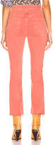 Thumbnail for your product : Mother Hustler Ankle Fray in Coral | FWRD