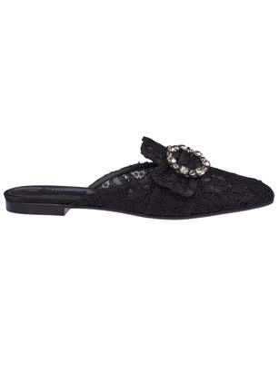 Dolce & Gabbana Lace Buckle Slippers