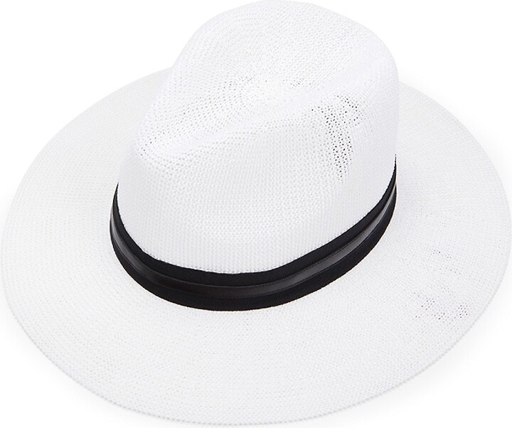 Vince Camuto Leather Panama Hat - ShopStyle