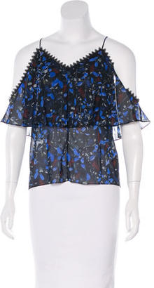 Yigal Azrouel Printed Cold Shoulder Top w/ Tags