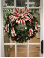 Thumbnail for your product : Creative Displays 26In Holiday Wreath With Pinecones And Red Truck Bow