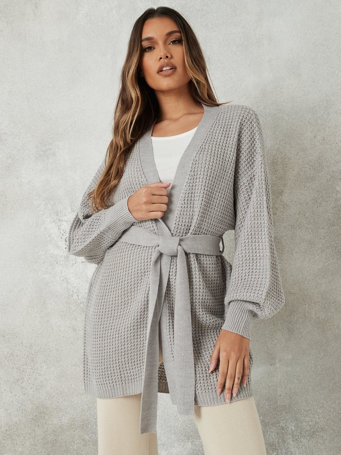 missguided balloon sleeve cardigan