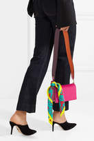 Thumbnail for your product : Diane von Furstenberg Soirée Velvet And Leather Shoulder Bag - Fuchsia