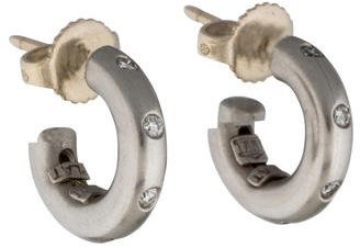 Temple St. Clair Platinum Diamond Hoop Earrings