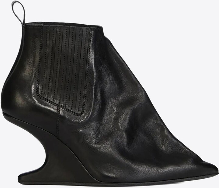 Rick Owens Taco 80 Leather Ankle Boots