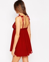 Thumbnail for your product : ASOS COLLECTION Rosalie Lace Ribbon Tie Slip