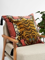 Thumbnail for your product : House of Hackney Saber Large Tasselled Cotton-velvet Cushion - Light Pink