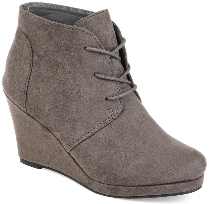 grey wedge ankle boots