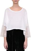 Thumbnail for your product : Ann Demeulemeester Lace-trimmed Cotton T-shirt