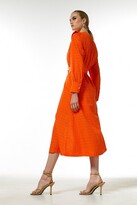 Thumbnail for your product : Karen Millen Cotton Broderie Belted Long Dress
