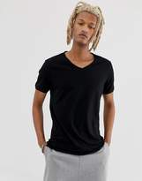 Thumbnail for your product : Weekday Dark v-neck t-shirt in black