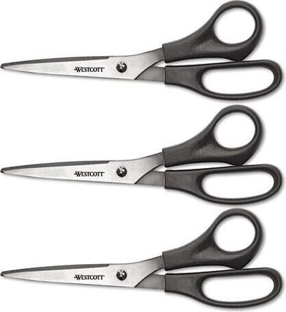 Westcott Value Line Stainless Steel Shears 8' Long 3/Pack 13402