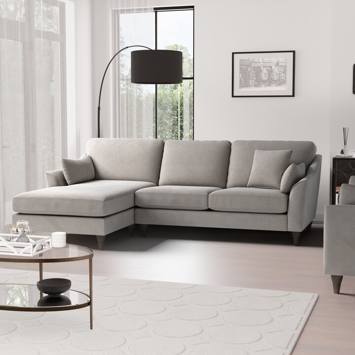 Dunelm Sophia Plush Chenille Corner Sofa Chateau Grey ShopStyle