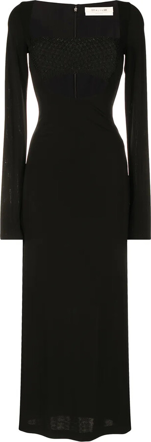 Bandeau-Panel Macramé Knit Dress