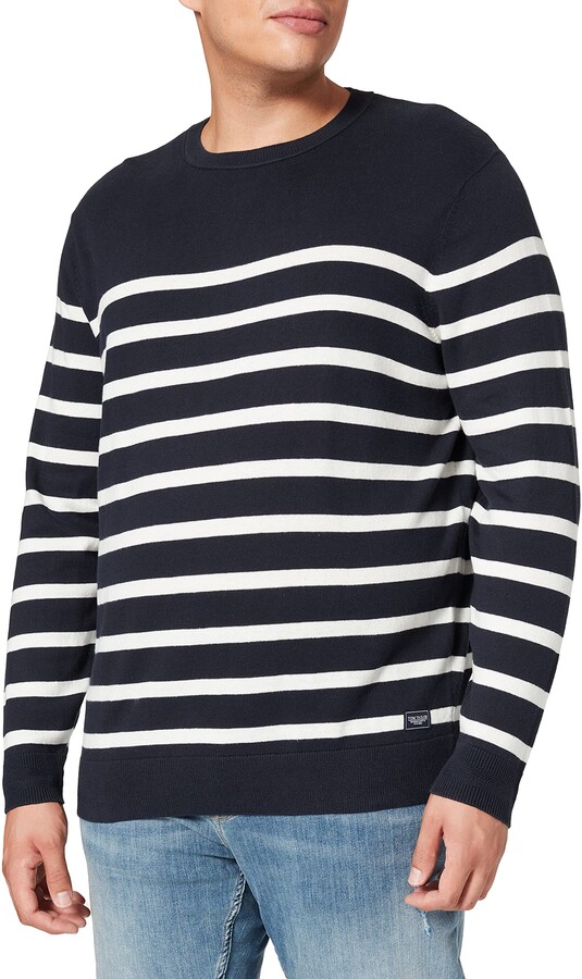 blue and white striped jumper mens