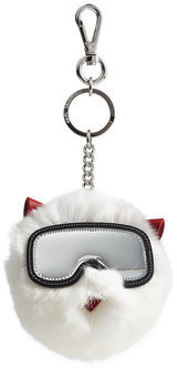 Karl Lagerfeld Paris Rabbit Fur Keychain
