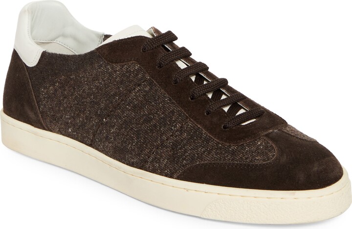 Brunello Cucinelli Mixed Media Low Top Sneaker