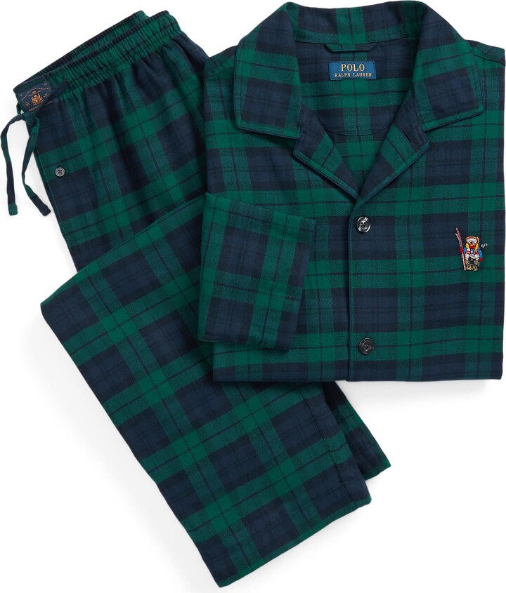 Polo Ralph Lauren Plaid Flannel Sleep Set Sleepwear Green ShopStyle